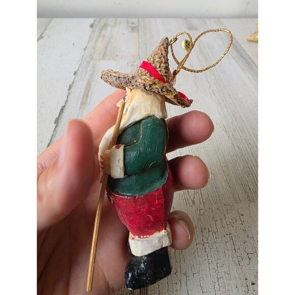 Vintage silvestri farmer Santa walking ornament Xmas tree dance - Picture 4 of 8